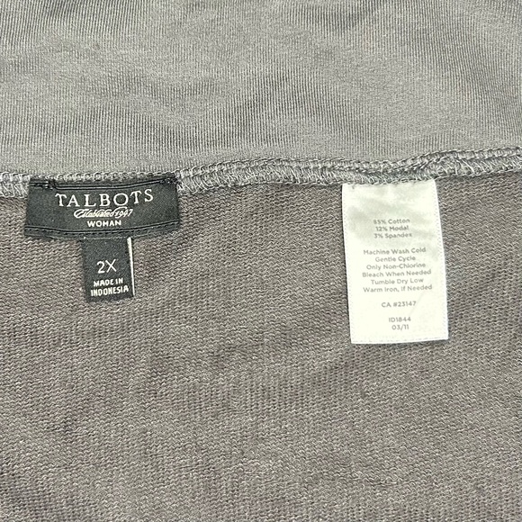 🌸 Talbots Grey Cotton Modal Knit Skirt Size 2X - Picture 4 of 4